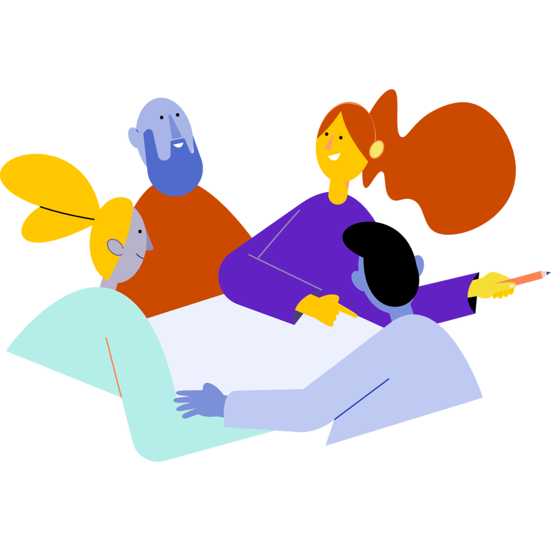 people around table illustration