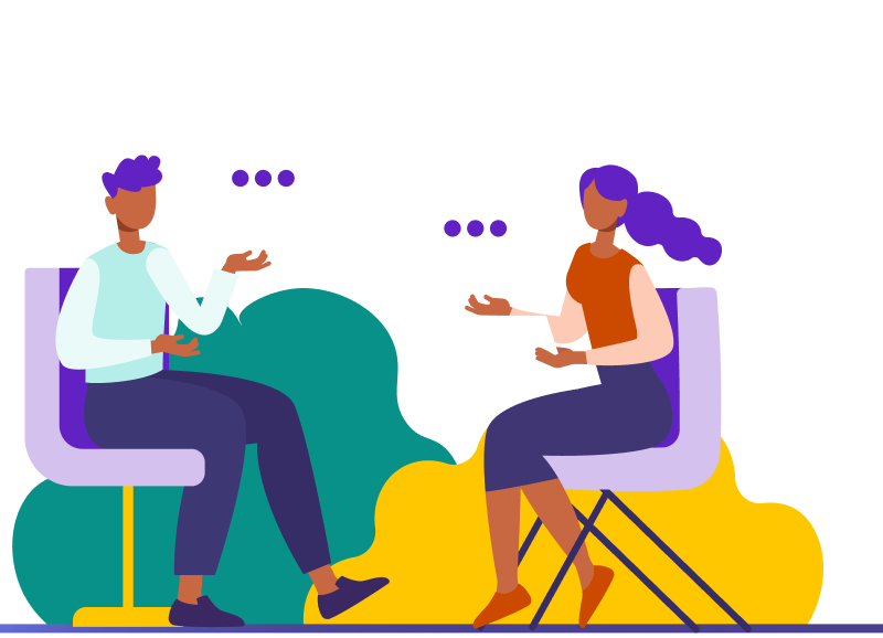 two people illustration